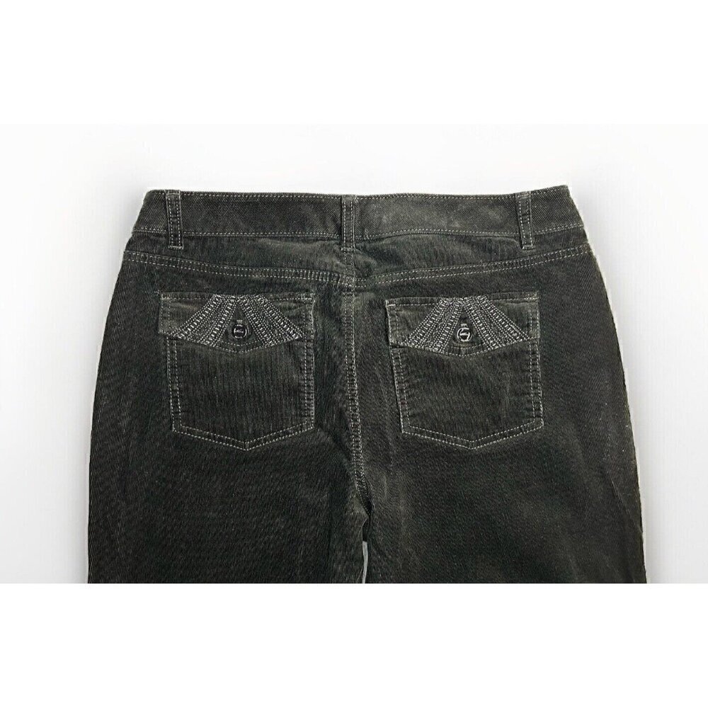 White House Black Market Black Corduroy Pants Women's 10 Bootcut Stretch‎